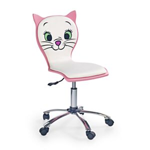 Otroški pisarniški stol HM KITTY 2 bela/roza - na zalogi