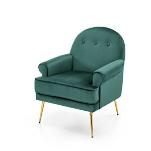Fotelj HM SANTI temno zelen/zlat